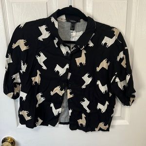 Llama Crop Top